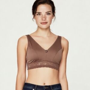 Rhonda Shear Tan Bra Size Large NEW